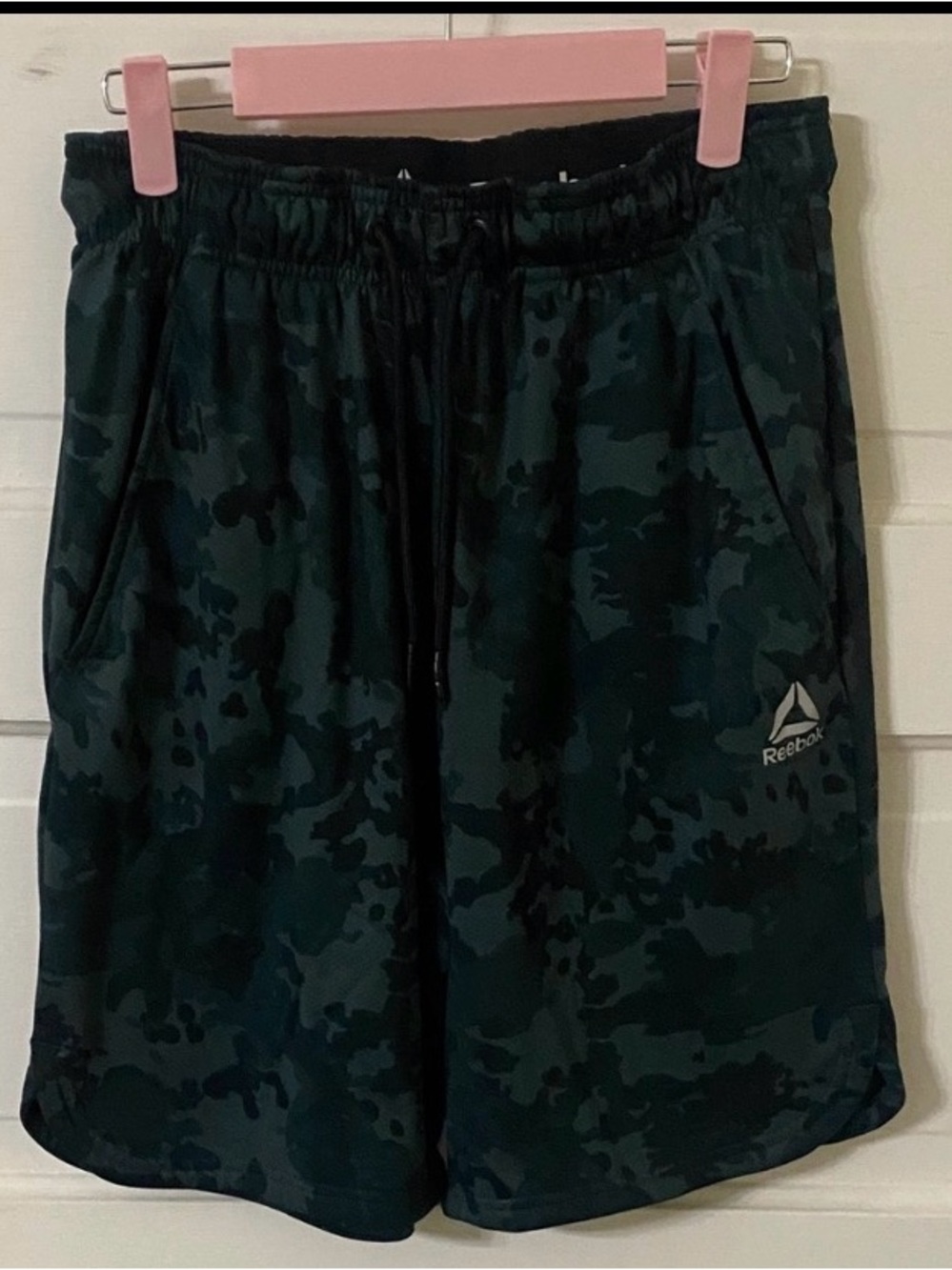 Reebok Men’s Athletic Training Shorts Camo Green Size Small Gym Workout l